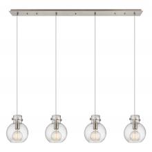  124-410-1PS-SN-G410-8SDY - Newton Sphere - 4 Light - 52 inch - Brushed Satin Nickel - Cord hung - Linear Pendant