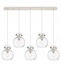Innovations Lighting 125-410-1PS-PN-G410-8CL - Newton Sphere - 5 Light - 40 inch - Polished Nickel - Cord hung - Linear Pendant
