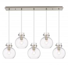  125-410-1PS-SN-G410-8CL - Newton Sphere - 5 Light - 40 inch - Brushed Satin Nickel - Linear Pendant