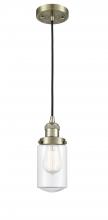  201C-AB-G312 - Dover - 1 Light - 5 inch - Antique Brass - Cord hung - Mini Pendant