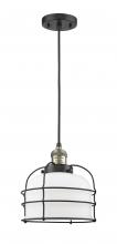  201C-BAB-G71-CE - Bell Cage - 1 Light - 9 inch - Black Antique Brass - Cord hung - Mini Pendant