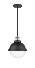  201C-BAB-HFS-84-BK - Hampden - 1 Light - 9 inch - Black Antique Brass - Cord hung - Mini Pendant