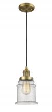  201C-BB-G184 - Canton - 1 Light - 6 inch - Brushed Brass - Cord hung - Mini Pendant