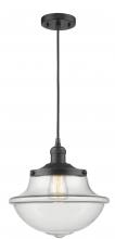  201C-BK-G542 - Oxford - 1 Light - 12 inch - Matte Black - Cord hung - Mini Pendant