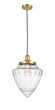  201C-SG-G664-12 - Bullet - 1 Light - 12 inch - Satin Gold - Cord hung - Mini Pendant