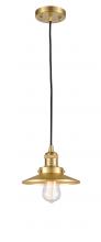  201C-SG-M4 - Railroad - 1 Light - 8 inch - Satin Gold - Cord hung - Mini Pendant