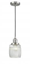  201C-SN-G302 - Colton - 1 Light - 6 inch - Brushed Satin Nickel - Cord hung - Mini Pendant