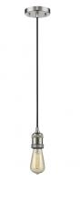  201C-SN - Bare Bulb - 1 Light - 3 inch - Brushed Satin Nickel - Cord hung - Mini Pendant