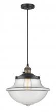  201CSW-BAB-G542 - Oxford - 1 Light - 12 inch - Black Antique Brass - Cord hung - Mini Pendant