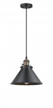  201CSW-BAB-M10-BK - Briarcliff - 1 Light - 10 inch - Black Antique Brass - Cord hung - Mini Pendant