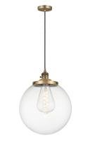  201CSW-BB-G202-14 - Beacon - 1 Light - 14 inch - Brushed Brass - Cord hung - Mini Pendant