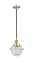  201CSW-SG-G534 - Oxford - 1 Light - 7 inch - Satin Gold - Cord hung - Mini Pendant