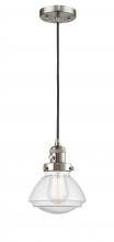  201CSW-SN-G324 - Olean - 1 Light - 7 inch - Brushed Satin Nickel - Cord hung - Mini Pendant