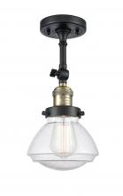 Innovations Lighting 201F-BAB-G324 - Olean - 1 Light - 7 inch - Black Antique Brass - Semi-Flush Mount
