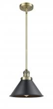  201S-AB-M10-BK - Briarcliff - 1 Light - 10 inch - Antique Brass - Stem Hung - Mini Pendant