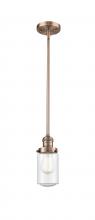 Innovations Lighting 201S-AC-G314 - Dover - 1 Light - 5 inch - Antique Copper - Stem Hung - Mini Pendant