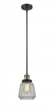  201S-BAB-G142 - Chatham - 1 Light - 7 inch - Black Antique Brass - Stem Hung - Mini Pendant