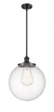  201S-BK-G204-14 - Beacon - 1 Light - 14 inch - Matte Black - Stem Hung - Pendant