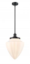  201S-BK-G661-12 - Bullet - 1 Light - 12 inch - Matte Black - Stem Hung - Mini Pendant