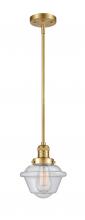  201S-SG-G534 - Oxford - 1 Light - 8 inch - Satin Gold - Stem Hung - Mini Pendant