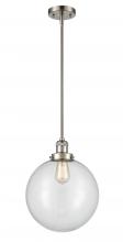  201S-SN-G202-12 - Beacon - 1 Light - 12 inch - Brushed Satin Nickel - Stem Hung - Mini Pendant