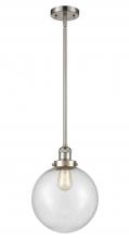 Innovations Lighting 201S-SN-G204-10 - Beacon - 1 Light - 10 inch - Brushed Satin Nickel - Stem Hung - Mini Pendant