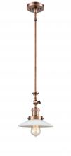  206-AC-G1 - Halophane - 1 Light - 9 inch - Antique Copper - Stem Hung - Mini Pendant