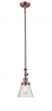  206-AC-G64 - Cone - 1 Light - 6 inch - Antique Copper - Stem Hung - Mini Pendant