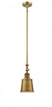 Innovations Lighting 206-BB-M9-BB - Addison - 1 Light - 5 inch - Brushed Brass - Stem Hung - Mini Pendant