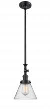  206-BK-G44 - Cone - 1 Light - 8 inch - Matte Black - Stem Hung - Mini Pendant