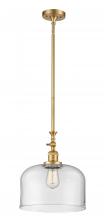  206-SG-G72-L-LED - Bell - 1 Light - 12 inch - Satin Gold - Stem Hung - Mini Pendant