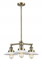  207-AB-G1 - Halophane - 3 Light - 22 inch - Antique Brass - Stem Hung - Chandelier