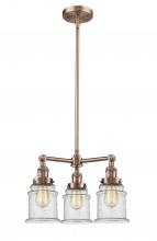  207-AC-G184-LED - Canton - 3 Light - 18 inch - Antique Copper - Stem Hung - Chandelier