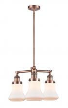  207-AC-G191 - Bellmont - 3 Light - 18 inch - Antique Copper - Stem Hung - Chandelier