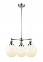  207-PC-G201-8 - Beacon - 3 Light - 22 inch - Polished Chrome - Stem Hung - Chandelier