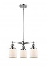  207-PC-G51 - Bell - 3 Light - 19 inch - Polished Chrome - Stem Hung - Chandelier