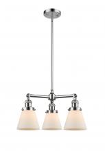  207-PC-G61 - Cone - 3 Light - 19 inch - Polished Chrome - Stem Hung - Chandelier