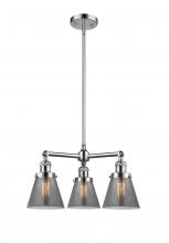  207-PC-G63-LED - Cone - 3 Light - 19 inch - Polished Chrome - Stem Hung - Chandelier