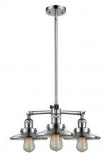  207-PC-M7-LED - Railroad - 3 Light - 19 inch - Polished Chrome - Stem Hung - Chandelier