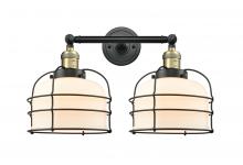  208-BAB-G71-CE - Bell Cage - 2 Light - 19 inch - Black Antique Brass - Bath Vanity Light