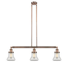  213-AC-G192-LED - Bellmont - 3 Light - 39 inch - Antique Copper - Stem Hung - Island Light