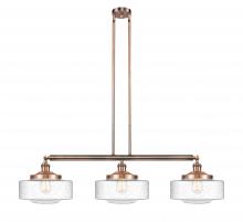  213-AC-G694-12 - Bridgeton - 3 Light - 44 inch - Antique Copper - Stem Hung - Island Light