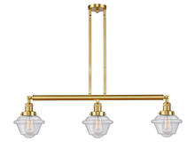  213-SG-G534 - Oxford - 3 Light - 40 inch - Satin Gold - Stem Hung - Island Light