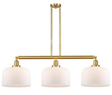  213-SG-G71-L - Bell - 3 Light - 42 inch - Satin Gold - Stem Hung - Island Light