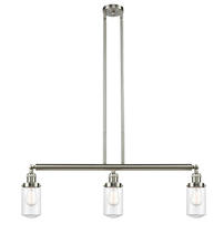  213-SN-G312 - Dover - 3 Light - 37 inch - Brushed Satin Nickel - Stem Hung - Island Light