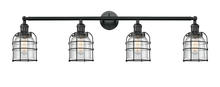  215-BK-G54-CE - Bell Cage - 4 Light - 42 inch - Matte Black - Bath Vanity Light