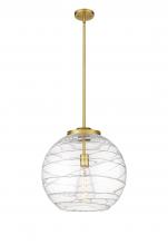  221-1S-SG-G1213-16 - Athens Deco Swirl - 1 Light - 16 inch - Satin Gold - Cord hung - Pendant