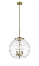  221-3S-AB-G1213-16 - Athens Deco Swirl - 3 Light - 16 inch - Antique Brass - Cord hung - Pendant