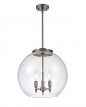  221-3S-OB-G124-16 - Athens - 3 Light - 16 inch - Oil Rubbed Bronze - Cord hung - Pendant