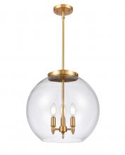  221-3S-SG-G122-16 - Athens - 3 Light - 16 inch - Satin Gold - Cord hung - Pendant